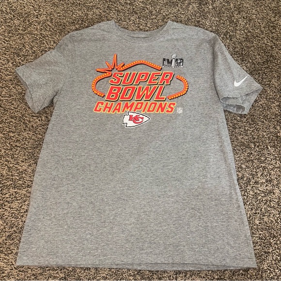 Nike Gray Kansas City chiefs  superbowl champions Tee - Picture 1 of 4